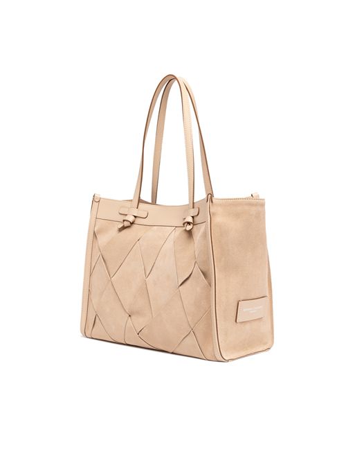Shopping Bag Marcella in suede con trama geometrica Nude GIANNI CHIARINI | BS 12380 SNMRKNUDE